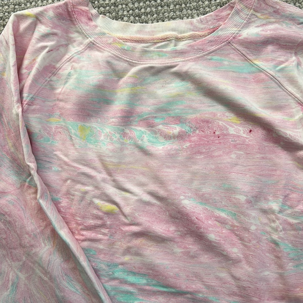 Devala Rainbow Marble Cropped Pullover - image 4